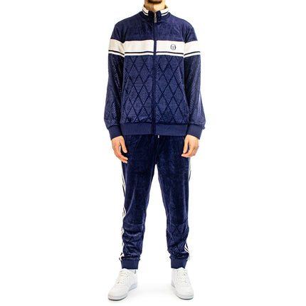 Sergio Tacchini Debossed Damarindo Velour Track Suit Jogging Anzug STS24M50902-225-
