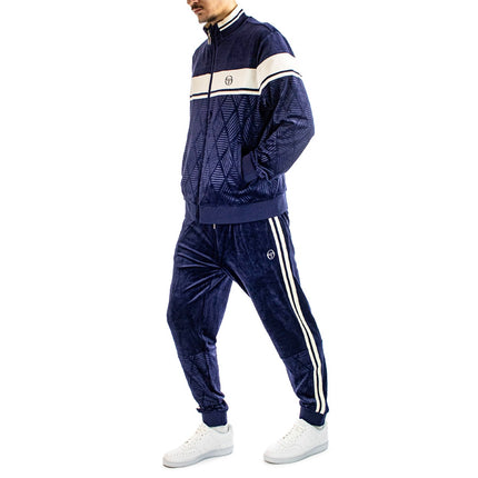 Sergio Tacchini Debossed Damarindo Velour Track Suit Jogging Anzug STS24M50902-225-