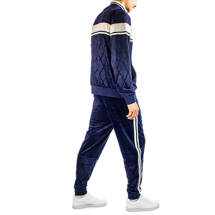 Sergio Tacchini Debossed Damarindo Velour Track Suit Jogging Anzug STS24M50902-225-