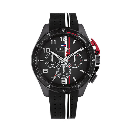 Tommy Hilfiger Bank Chronograph Silikon Armband Uhr 1792168-