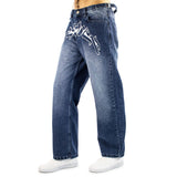 Vicinity Outlined Mirage Denim Jeans MB10 Dark Blue - White - dunkelblau-weiss
