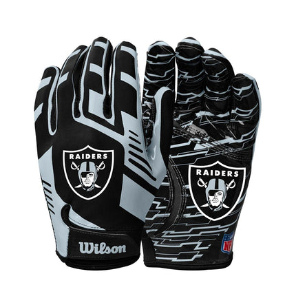 Wilson Las Vegas Raiders NFL Stretch Fit Adult Receiver Gloves Handschuhe WTF9326LV-