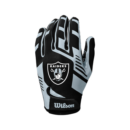 Wilson Las Vegas Raiders NFL Stretch Fit Adult Receiver Gloves Handschuhe WTF9326LV-