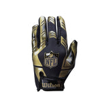 Wilson NFL Stretch-Fit Receivers Gloves Handschuhe WTF930600M - schwarz-gold