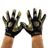 Wilson NFL Stretch-Fit Receivers Gloves Handschuhe WTF930600M - schwarz-gold