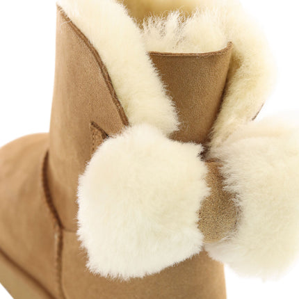 UGG Mini Bailey Fuzzy Bow Boot Winter Stiefel 1132018-CHE-