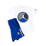 Jordan Front Circle T-Shirt Short Set 857550-U89 - weiss-blau