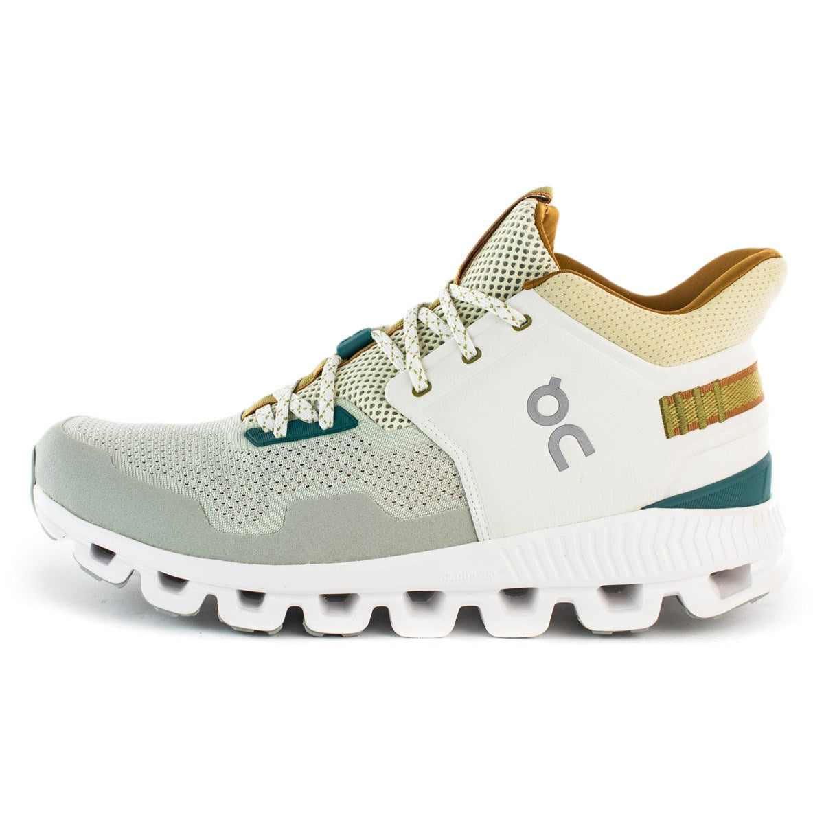 On Cloud Hi Edge weiss-beige-grün – Brooklyn Footwear x