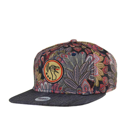 Djinns Peacock Linen 6 Panel Snapback Cap 6P SB Peacock Linen Black-