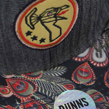 Djinns Peacock Linen Rev. 6 Panel Snapback Cap 6P SB Peacock Linen Rev. Black-