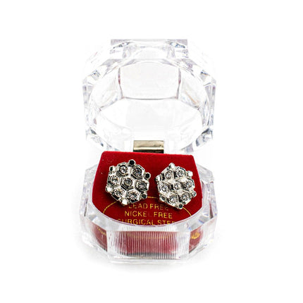 NYC 6-eckig mit Stein Ohrring silber 6eckigsteinsilber-