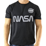 Alpha Industries Inc NASA Reflective T-Shirt 178501-03 - schwarz-silber reflektierend