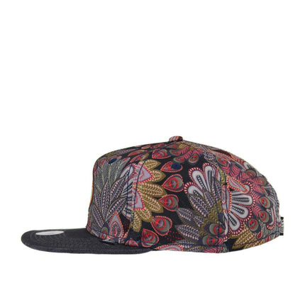 Djinns Peacock Linen 6 Panel Snapback Cap 6P SB Peacock Linen Black-
