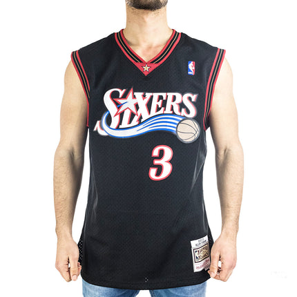 Mitchell & Ness Philadelphia 76ers Allen Iverson #3 2000-01 NBA Swingman Jersey Trikot SMJYGS18201-P76BLCK00AIValt-