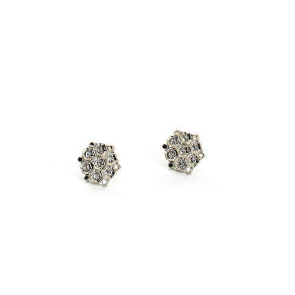 NYC 6-eckig mit Stein Ohrring silber 6eckigsteinsilber-