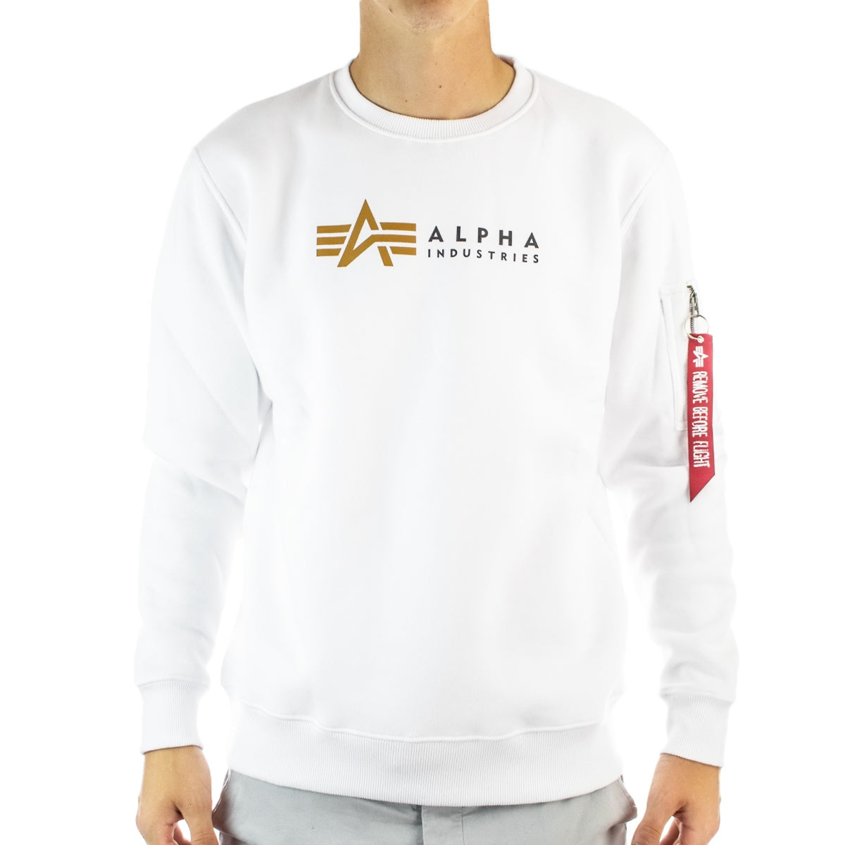 Alpha Industries Inc Alpha Label Sweatshirt 118312-09 - weiss
