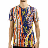 Carlo Colucci RH Knit Print T-Shirt C3083-121 - orange-blau-gelb