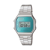 Casio Retro Digital Armband Uhr A168WEM-2EF - silber-türkis