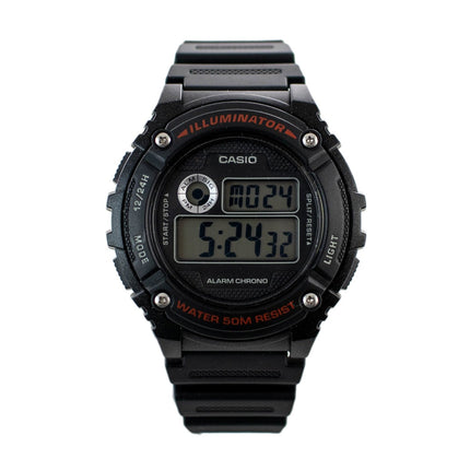 Casio Retro Digital Armband Uhr W-216H-1AVEF - schwarz-rot