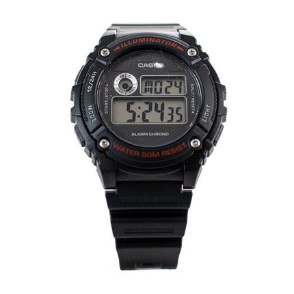 Casio Retro Digital Armband Uhr W-216H-1AVEF - schwarz-rot