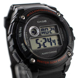 Casio Retro Digital Armband Uhr W-216H-1AVEF - schwarz-rot