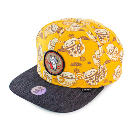 Djinns 6 Panel Lucky Cat Linen Snapback Cap 1004065 - gelb-schwarz