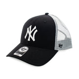 47 Brand New York Yankees MLB Trucker Branson MVP Mesh Cap B-BRANS17CTP-BK-OSF-