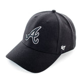 47 Brand Atlanta Braves MLB Snapback Cap B-MVPSP01WBP-BK-OSF - schwarz