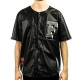 Fubu College Leather Baseball Jersey Trikot 60357331 - schwarz-hellblau