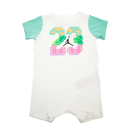 Jordan JDB Geo Flight 23 Romper Strampler 65A598-001 - weiss-türkis