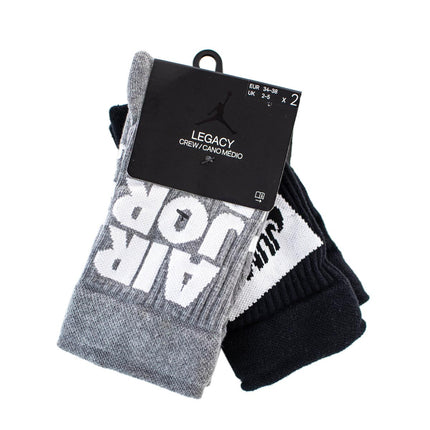 Jordan Legacy Crew 2-Paar Socken CU7907-904 - grau-schwarz-weiss