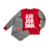 Jordan JDB Jumpman French Terry Crew Set Anzug 85A356-GEH - rot-grau