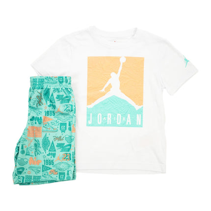 Jordan Air Elements T-Shirt and Short Set 85A600-F1P - weiss-türkis