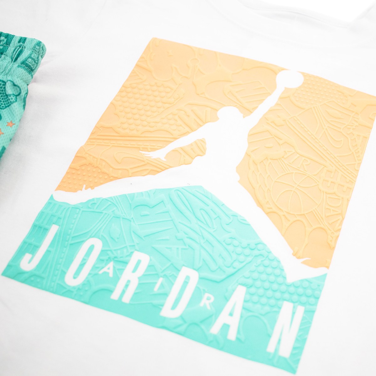 Jordan Air Elements T-Shirt and Short Set 85A600-F1P - weiss-türkis