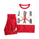 Jordan Muscle Tank and Short 2 Teile Set 85A395-R78 - weiss-rot