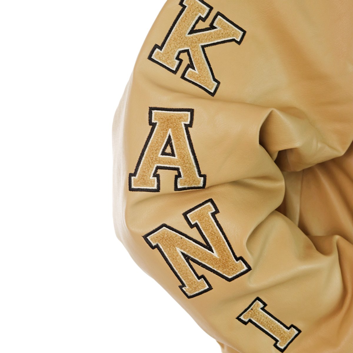 Karl Kani – College-Jacke mit gespleißtem Retro-Design und Paisleymuster in  Blau und Beige