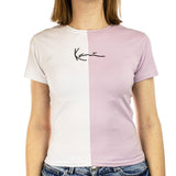 Karl Kani Small Signature Split Top Crop T-Shirt 61308613 - weiss-lavendel