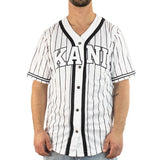 Karl Kani Serif Pinstripe Baseball Trikot 60333611 - weiss-schwarz