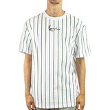Karl Kani Small Signature Pinstripe T-Shirt 60372715 - weiss-schwarz-grün