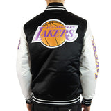 Mitchell & Ness Los Angeles Lakers NBA Team Origins Varsity Satin Jacke OJBF4854-LALYYPPPBKWH-