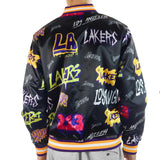 Mitchell & Ness Los Angeles Lakers NBA Slap Sticker Reversible Jacke OJZP4770-LALYYPPPBLCK-