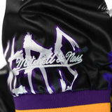 Mitchell & Ness Los Angeles Lakers NBA Slap Sticker Reversible Jacke OJZP4770-LALYYPPPBLCK-