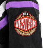 Mitchell & Ness Los Angeles Lakers NBA Exploded Logo Warm Up Jacke OJZP4995-LALYYPPPBLCK-