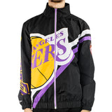 Mitchell & Ness Los Angeles Lakers NBA Exploded Logo Warm Up Jacke OJZP4995-LALYYPPPBLCK-