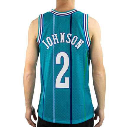 Mitchell & Ness Charlotte Hornets NBA Larry Johnson # 2 1991-92 Swingman Jersey 2.0 Trikot SMJYGS18147-CHOTEAL92LJO-