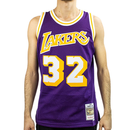 Mitchell & Ness Los Angeles Lakers Magic Johnson #32 NBA 1984-85Swingman Jersey 2.0 Trikot SMJYGS18176-LALPURP84EJH-