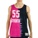 Mitchell & Ness Miami Heat NBA Tie Dye Cotton Tank Top TTNK3206-MHEYYJWIBKPK - schwarz-pink