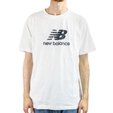 New Balance Essentials Stacked Logo T-Shirt MT31541-WT - weiss-schwarz