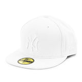 New Era New York Yankees MLB Optic White On White 59Fifty Cap 10152771 - weiss-weiss