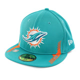 New Era Miami Dolphins NFL Sideline Home 59Fifty Cap 60177693 - türkis-orange-weiss